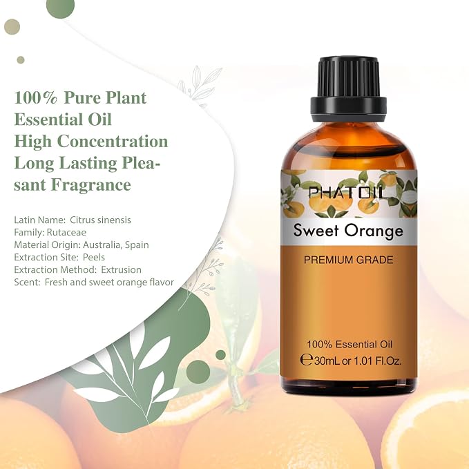 PHATOIL 30ML Sweet Orange Essential Oil, - Image 2