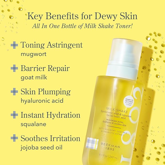 Beekman 1802 Milk Shake Hydrating Face Mist – Setting Spray & Milky Toner - Image 5