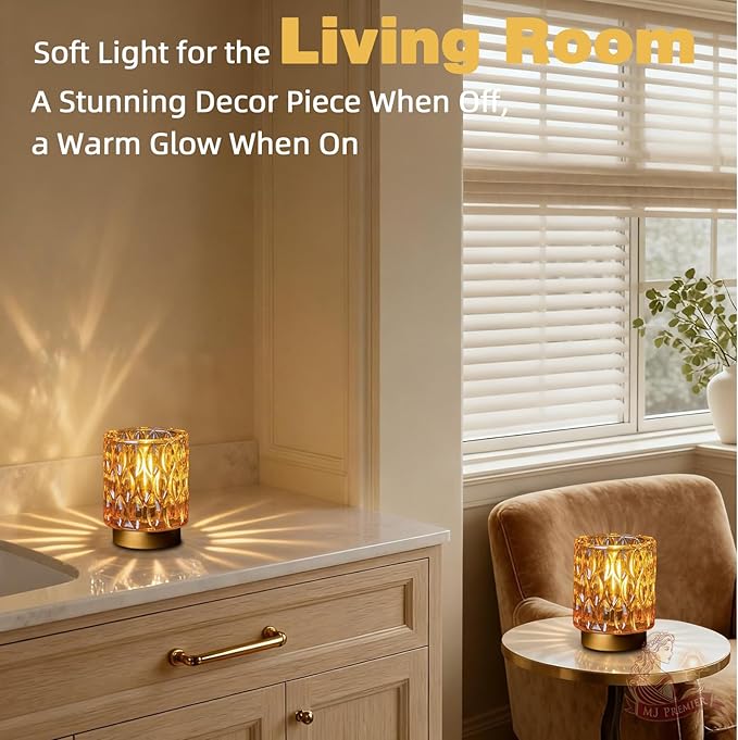 Battery Operated Table Lamps Timer, Mini Crystal Lamp - Image 6