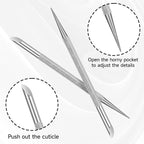 2Pcs Nail Cleaning Cuticle Stick Stainless Steel Cuticle Pusher Remover Dead - Image 5