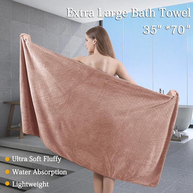 8-Piece Bath Towels Set, 2 Oversized Large Bath Towel Sheet, 2 Hand Towels and - Image 2