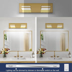 SineRise LED Modern Bathroom Vanity Light Fixtures, Brass Modern Acrylic - Image 5