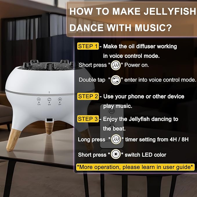 Morbou Essential Oil Diffuser Jellyfish Mist Dancing - Image 8