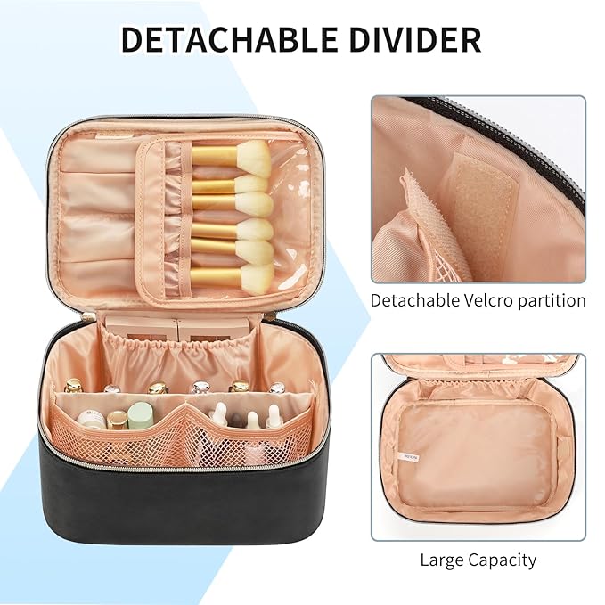 OCHEAL Makeup Bag, Portable Cosmetic Bag, Large Capacity Travel Makeup Case - Image 3