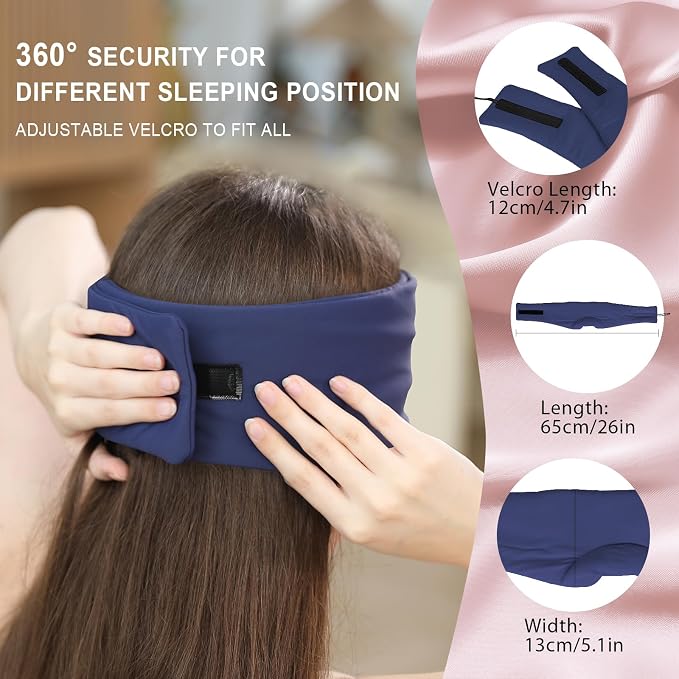 LC-dolida Sleep Mask with Bluetooth Headphones, Ice Silk Sleep Headphones with - Image 9