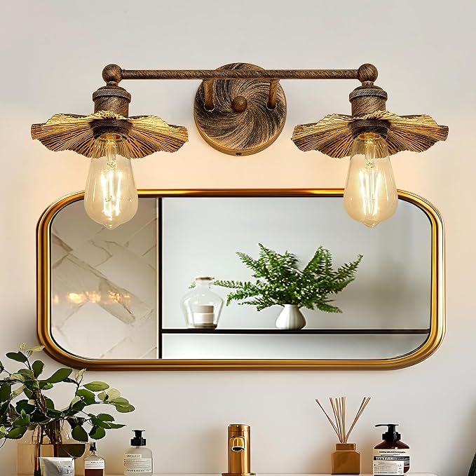ZGLAOJT 2 Light Vintage Vanity Light Oil Rubbed Bronze Bathroom Light Fixtures - Image 6