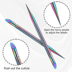 2Pcs Stainless Steel Cuticle Pusher Portable Nail Cleaner Remover Dead Skin - Image 4