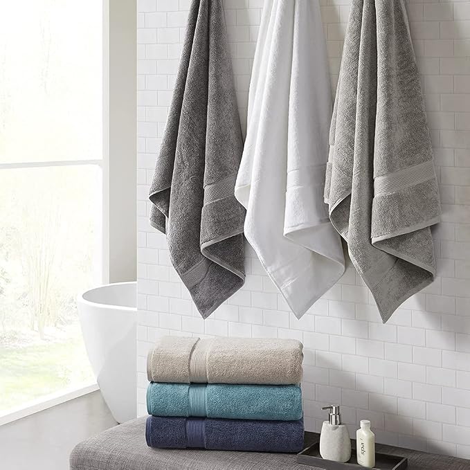 Madison Park 800GSM 100% Cotton Luxurious Bath Towel Set Highly Absorbent - Image 4