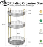 GTI 360°Rotating Makeup Organizer, 3 Tier Large Capacity Perfume Cosmetics - Image 3