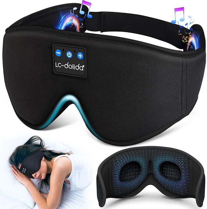 LC-dolida Sleep Headphones, 3D Sleep Mask Bluetooth Wireless Music Eye Mask by LC-dolida