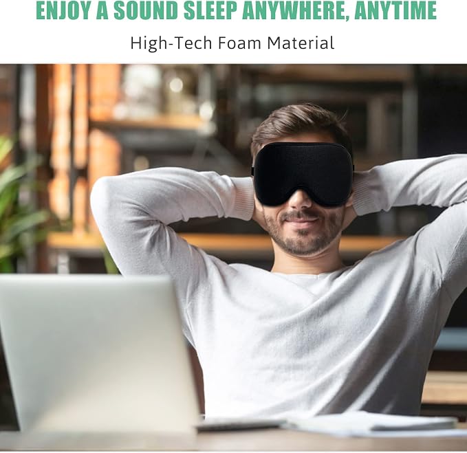 BeeVines Sleep Mask, 2 Pack 3D Contoured Sleeping Eye Masks - Image 7