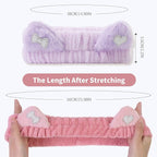 Spa Headband for Washing Face, 2 Pack Cute Cat Ear Hair Band for Shower Yoga - Image 5