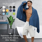 Hailea Navy Bath Towels Set 35x70 Inches - Image 5