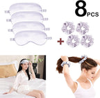 Satin Eye Mask 8Pcs Silk Sleep Masks Silky Blindfold Eyeshade Blackout Eyes - Image 2