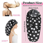 2 Pcs Large Shower Cap for Braids, Extra Long Shower Cap for Women Long Hair & - Image 2