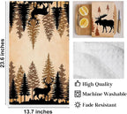 3PCS Wild Animal Deer Moose Bear Forest Camping Kitchen Towel - Image 2