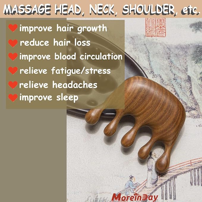 Wooden Scalp Massager Comb, Loc Comb - Image 5