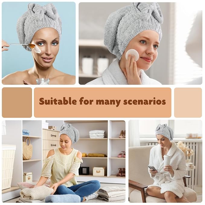 SUNLAND Large Microfiber Hair Drying Caps - Image 2