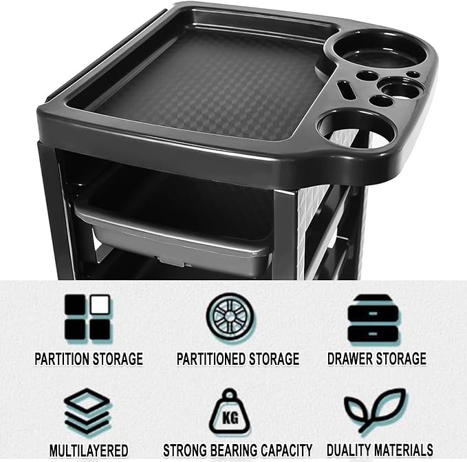 Salon Trolley Cart with Wheels & 5 Drawers, Salon Rolling Stations - Image 7