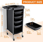 Noverlife Hair Salon Storage Tool Cart, 6-Layer Salon Cart - Image 7