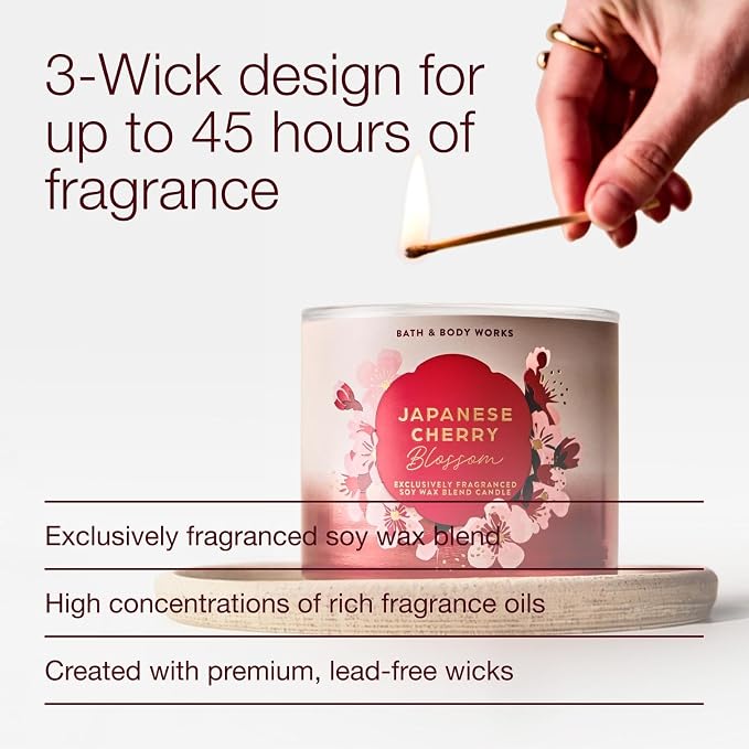 Bath & Body Works Japanese Cherry Blossom 3-Wick Candle - Image 5