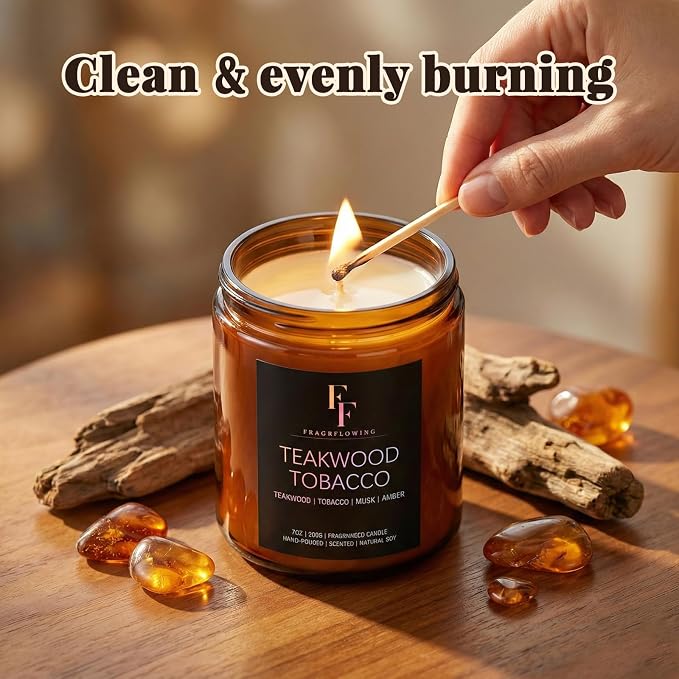 Teakwook Tobacco Scented Candle - Image 6
