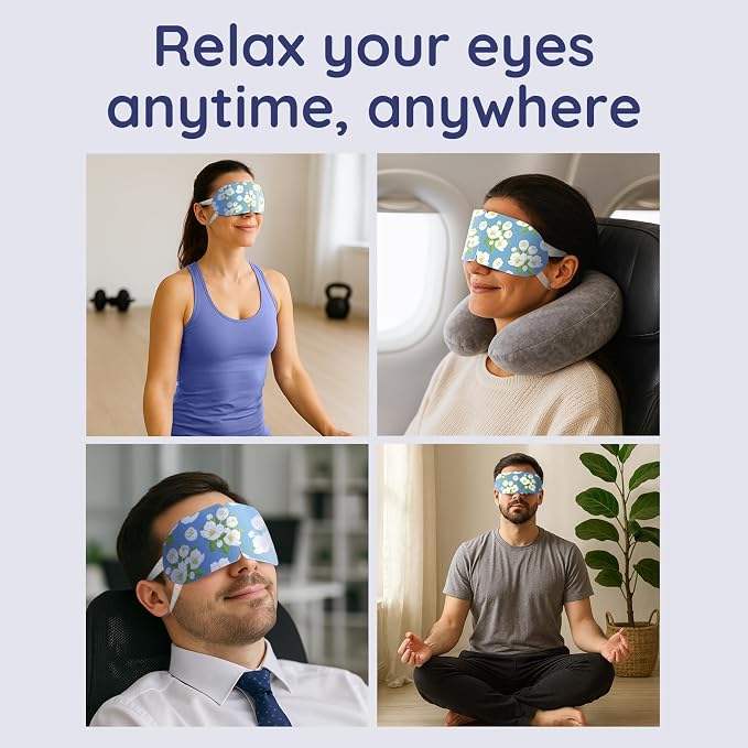 16 Pack Jasmine Steam Eye Mask for Dryness, Strain & Relaxation, Heated Eye - Image 6