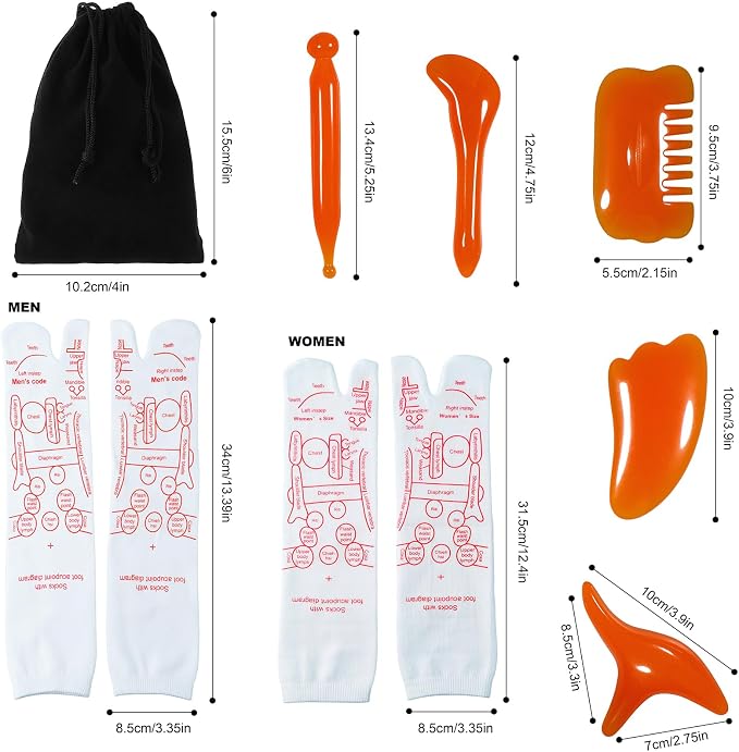 Reflexology Socks with Beginner Acupoint Massage Tools Set of 5 - Image 2
