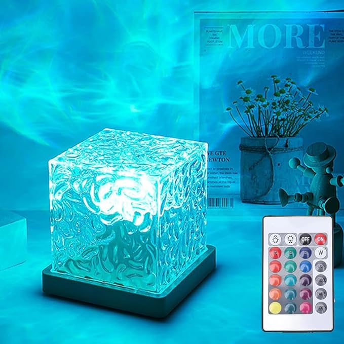 Ocean Wave Projector Light, 16-Color LED Cube Lamp by Growalleter