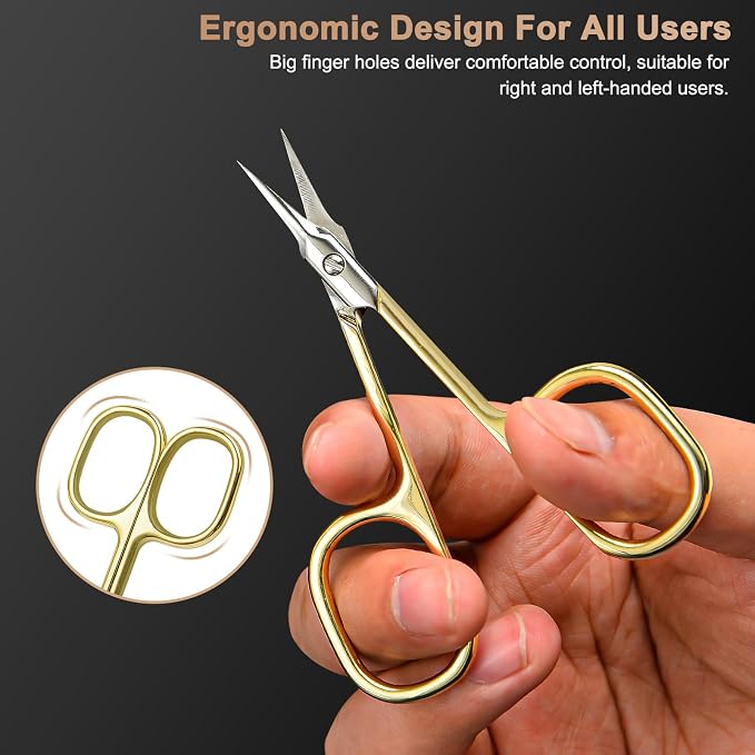 CGBE Cuticle Scissors Extra Fine Curved Blade, Super Slim Manicure Scissors - Image 4