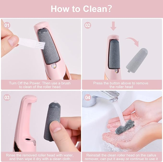 AOOWU Electric Foot File, USB Rechargeable Feet Callus Remover - Image 5