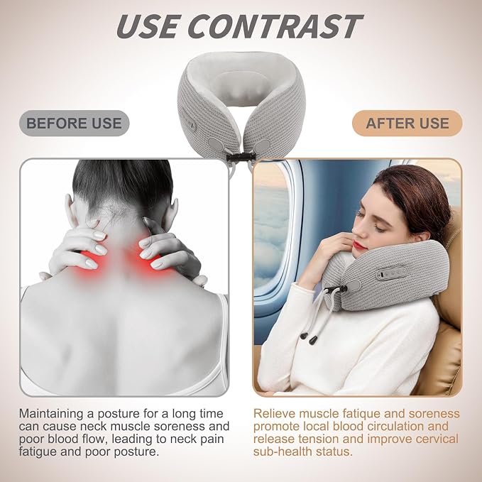 Electric Neck Massager, Portable Travel Pillow - Image 6