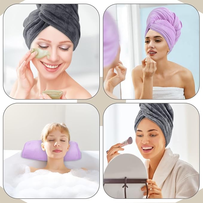 SUNLAND Microfiber Hair Towels Anti Frizz Hair Drying Towel Super Absorbent - Image 2