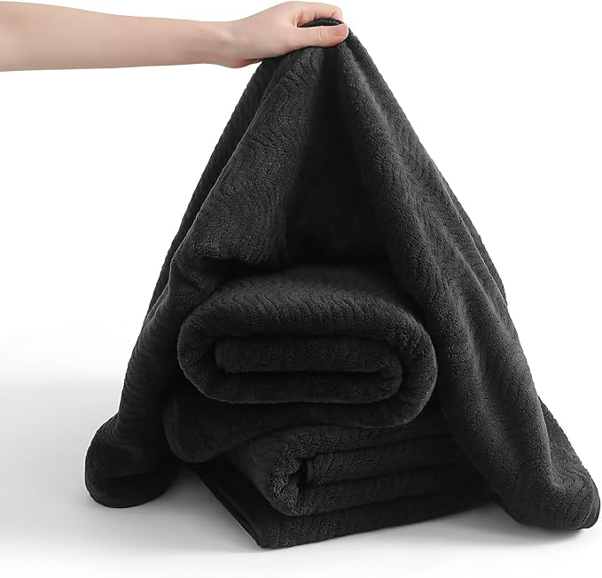 8 Piece Bath Towel Set Black|2 Oversized Large Bath Sheet, 2 Hand Towels - Image 4