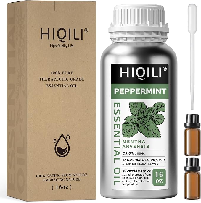 HIQILI Peppermint Essential Oil 16 oz 100% Pure Natural Aromatic Oil by HIQILI