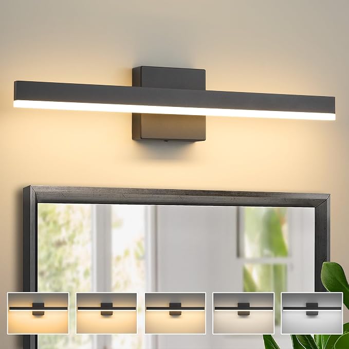 Black Bathroom Vanity Light 23.6 inch, 20W Dimmable 5CCT LED Modern Bathroom by Eicrkodn