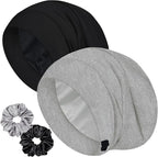 Sleep Cap Bonnet for Sleeping, Adjustable Cooling Ice Silk Lined Hair Bonnets by ROYBENS