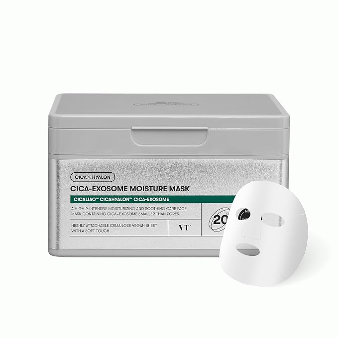 VT COSMETICS Cica-Exosome Moisture Mask 20 Sheets, Centella Asiatica & by VTCOSMETICS