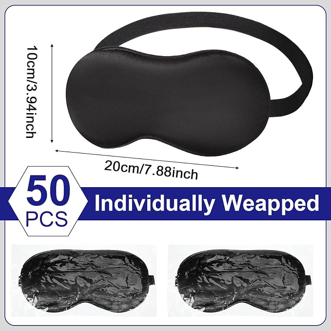 Newcotte 50 Pcs Silk Sleep Eye Mask - Image 2