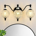 Matte Black Bathroom Vanity Light, 3-Light Mid Century Farmhouse Wall Sconce by Unknown
