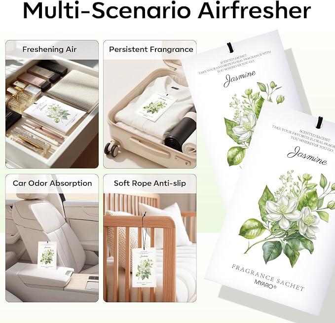 MYARO 12 Pack Jasmine Scented Sachets - Image 3