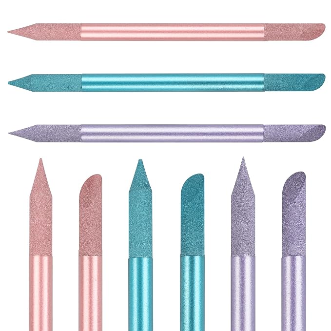 3Pcs Glass Cuticle Pusher, heemeei Dual-Ended Manicure Stick, Crystal Cuticle - Image 2