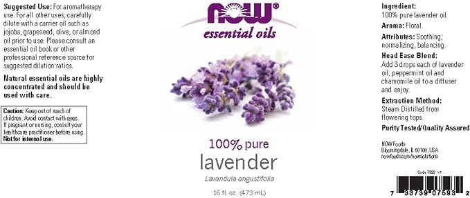NOW Essential Oils, Lavender Oil, Soothing Aromatherapy Scent, Steam Distilled - Image 2