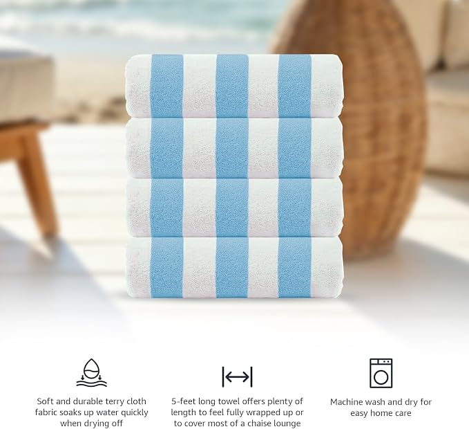 CASA COPENHAGEN Cabana Beach Towel Designed in Denmark Rough and Tough - Image 4