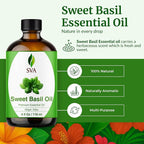 SVA Sweet Basil Essential Oil – 4 Fl Oz – 100% Natural Basil Oil - Image 2