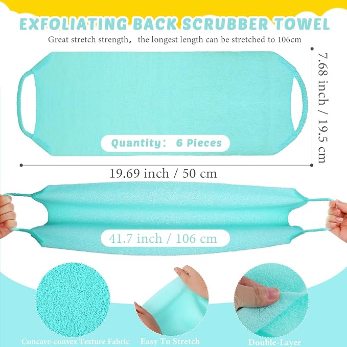 4 Pack Exfoliating Washcloth Back Scrubber Set, 2 Exfoliating Body Scrubber - Image 2
