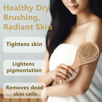 Dry Bath Body Brush with Short Handle, Natural Bristles Back Scrubber, - Image 3