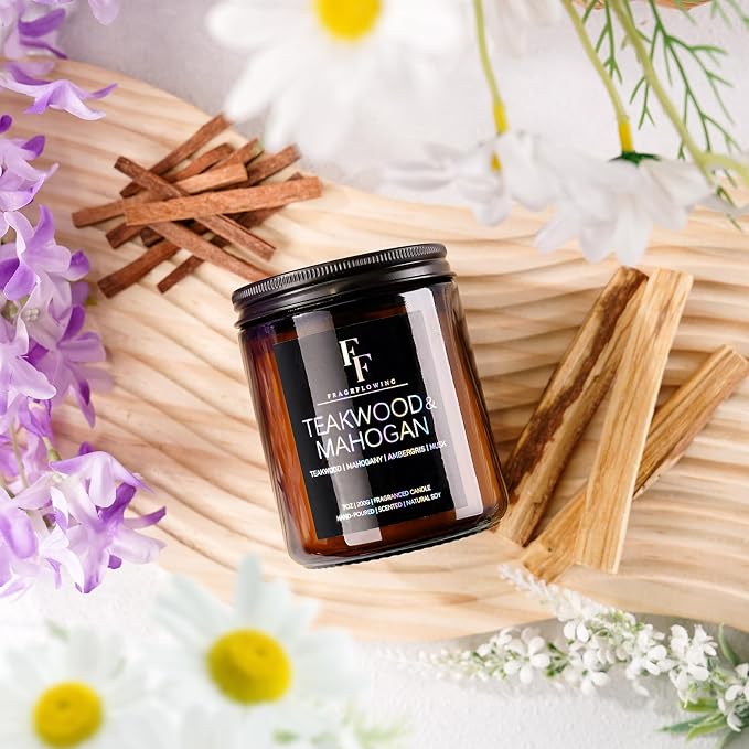Teakwood & Mahogany Candle, Scented Candle - Image 2
