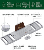 ROYAL CRAFT WOOD Premium Foldable Bathtub Tray Caddy - Image 2