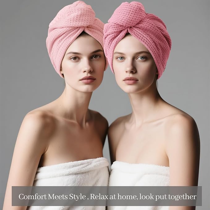 ROLSHOL 2 Pack Microfiber Hair Towel Wrap - Image 2